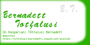 bernadett totfalusi business card